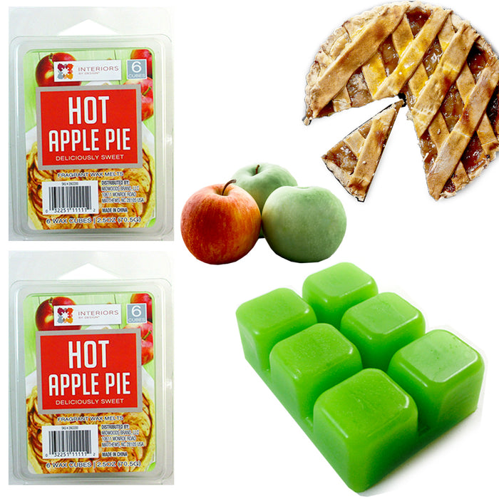 2 Pack Wax Melts HOT APPLE PIE Wax Cubes Candle Warmers Scented Fragrances 2.5oz