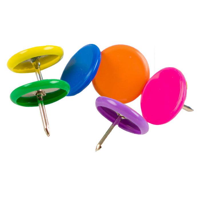 480ct Round Flat Push Pin Thumb Tacks Multicolor 3/8" Cork Board Bulletin Office
