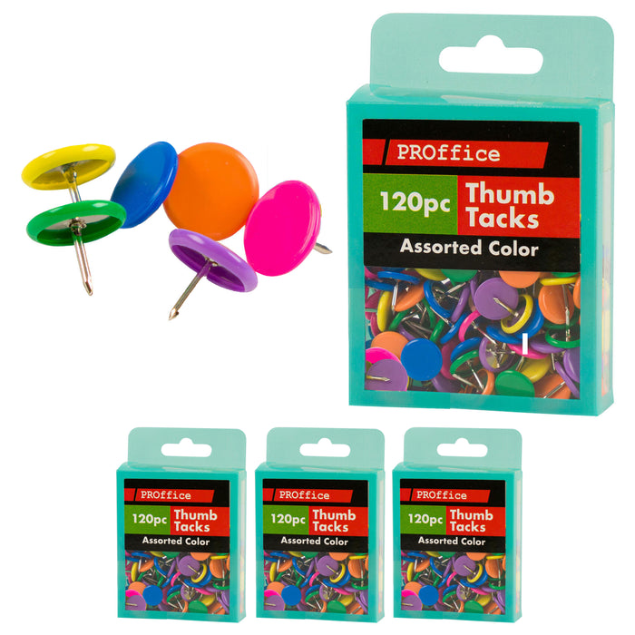 480ct Round Flat Push Pin Thumb Tacks Multicolor 3/8" Cork Board Bulletin Office