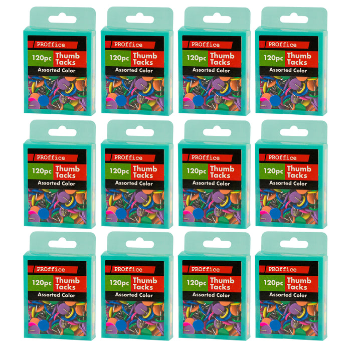 1440ct Flat Round Push Pin Multicolor Thumb Tack 3/8" Office Bulletin Cork Board