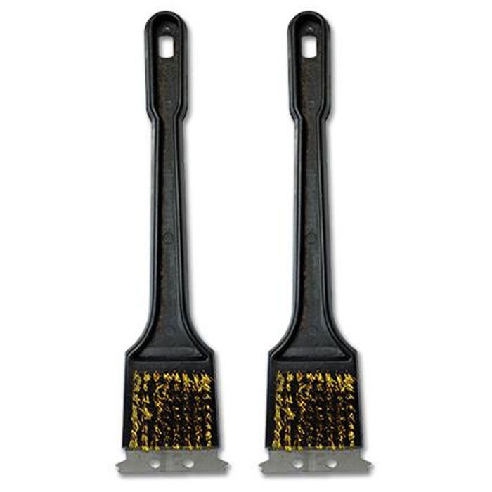 2 Pc Brass Bristle BBQ Grill Brush Cleaning Scraper Barbeque Steel Heavy Duty