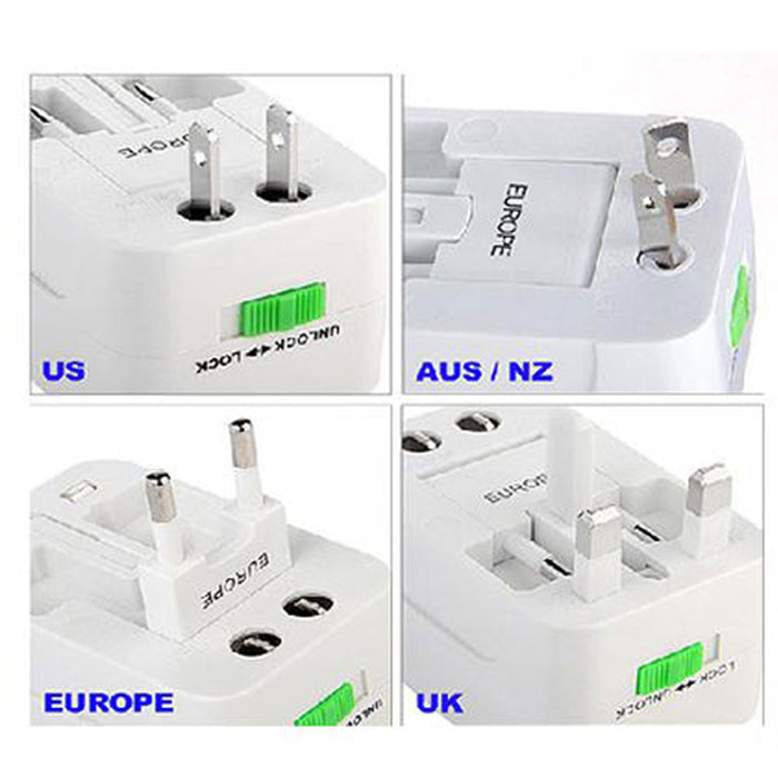 Travel Adapter Universal All One World Power Converter Wall Charger USB AC Plug