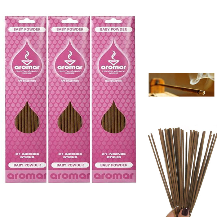 60 Pc Baby Powder Incense Sticks Concentrated Aroma for Aromatherapy & Meditation