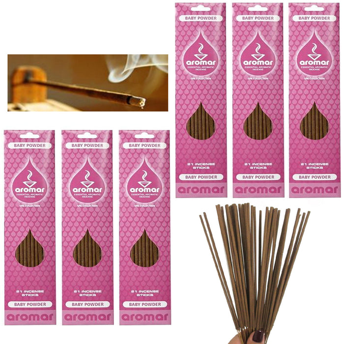 120 Pc Baby Powder Incense Sticks 6 Packs 20 Sticks Each Aromatherapy Fragrance