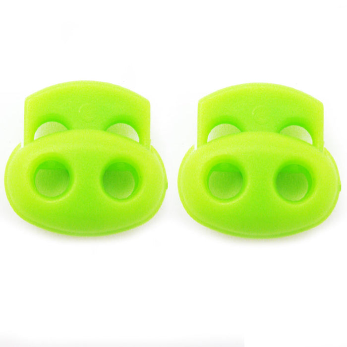 2 Shoe Lace Buckle Stopper Shoelace Rope Clamp Cord Lock Run Sports Clips Green
