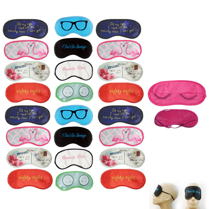 12Pc Eye Mask Beauty Sleep Satin Light Blocker Sensual Blindfold Day Night Relax