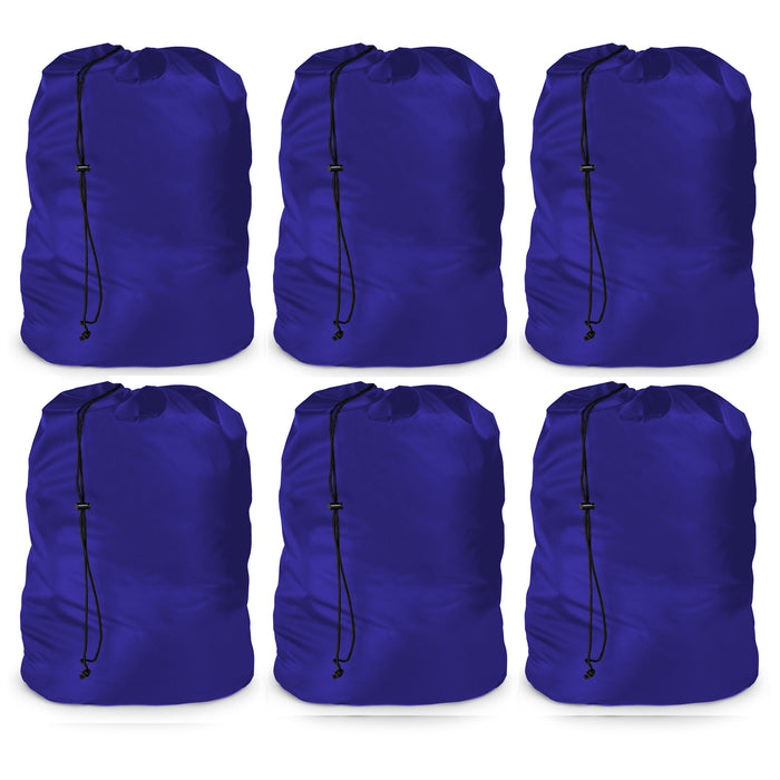 6 Pc Heavy Duty Laundry Bag Drawstring Jumbo Large Hamper Washing Clothes 24x35