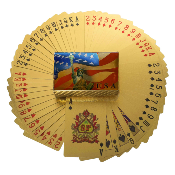 2 Deck USA Metallic Playing Cards Gold or Silver Certified 24k Foil Plated Poker