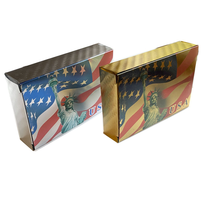2 Deck USA Metallic Playing Cards Gold or Silver Certified 24k Foil Plated Poker