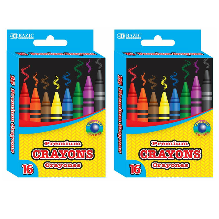 32ct Premium Crayons Vibrant Brilliant Colors Coloring Kids School Supplies 2pk
