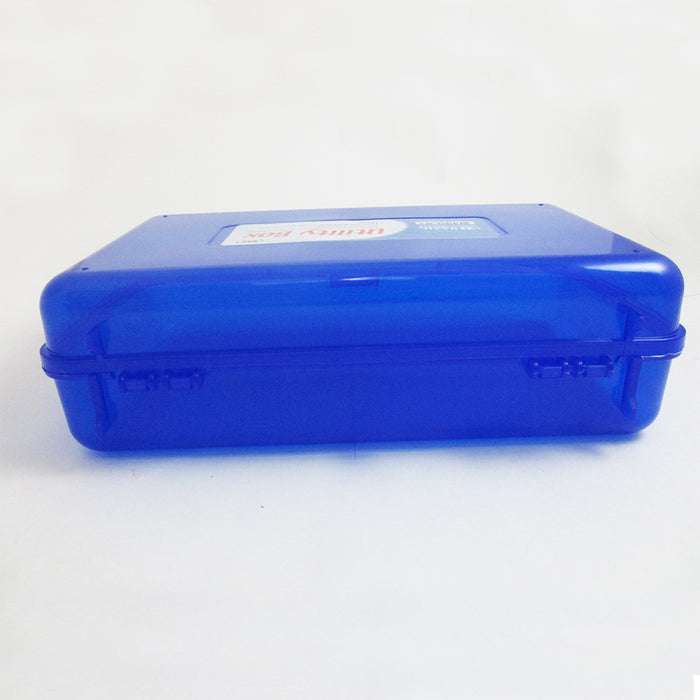 2Pk Pencil Box Lid Plastic Storage Case School Supplies Craft Makeup Accessories