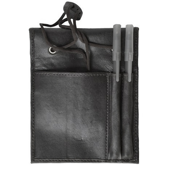 1 X Leather Badge Wallet Neck Strap ID Credit Card Holder Bifold Passport Pouch