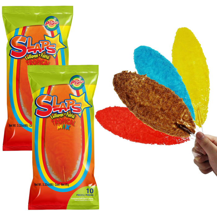20 Pc Pigui Mexican Lollipops Slaps Tropical Mix Flavor Paletas Fruity Pop Candy
