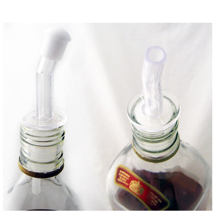 Set of 2 Bottle Pourers Wine Liquor Stopper Spout Bar Plastic Free Flow Pour New