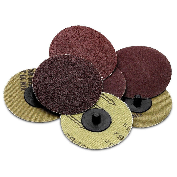 100Pcs 3" 60 Grit Sanding Disc R Type Discs Abrasive Roll Lock MEDIUM US