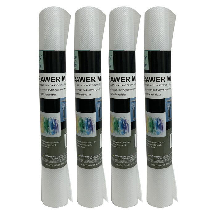 4 Rolls Kitchen Shelf Liner Non Slip Grip Mat Pad Drawer Cabinet Cover 30" Clear