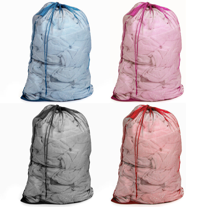 2 Pc Extra Large Mesh Laundry Bags Drawstring Handle 36"x24" Lingerie Delicates