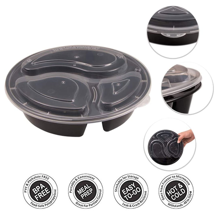 36 Meal Prep Containers Reusable Plastic Lids Disposable Food Storage Lunch 30oz