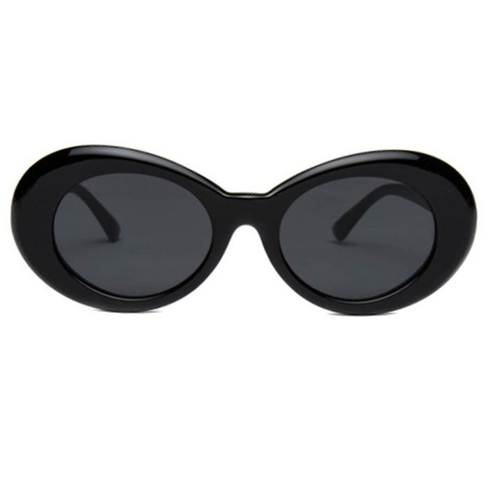 2 Oval Sunglasses White Black Clout Goggles Retro Glasses Vintage Kurt Cobain