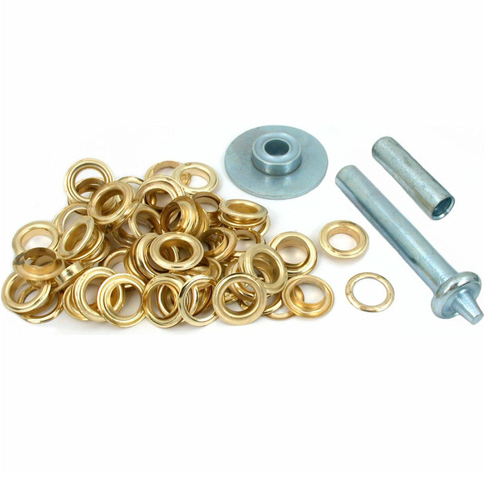1/2" Grommet Punch Tool Kit 50 Grommets Tarps Repair Canvas Tents Banners DIY