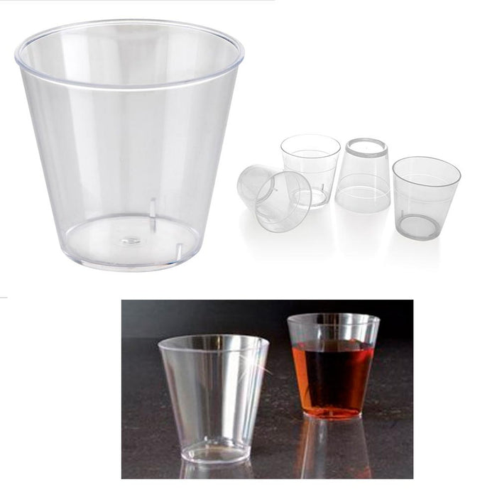 60 Shot Glasses Clear Hard Plastic 2 Oz Mini Wine Glass Party Cups Catering Bar