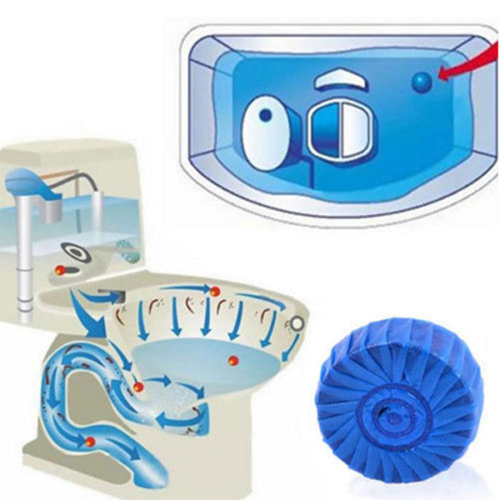 24 Automatic Bleach Toilet Bowl Cleaner Stain Remover Blue Tab Tablet Flush Tank