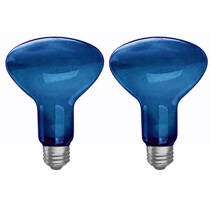 2 Pc Blue Reflector Flood Light Bulbs 50w 120v Frosted Replacement Lighting Lamp