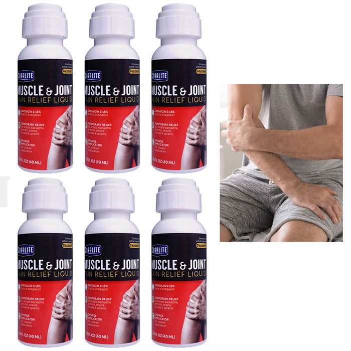 6 Pk Capsaicin Pain Relief Liquid Muscle Joint Topical Analgesic Backache Strain