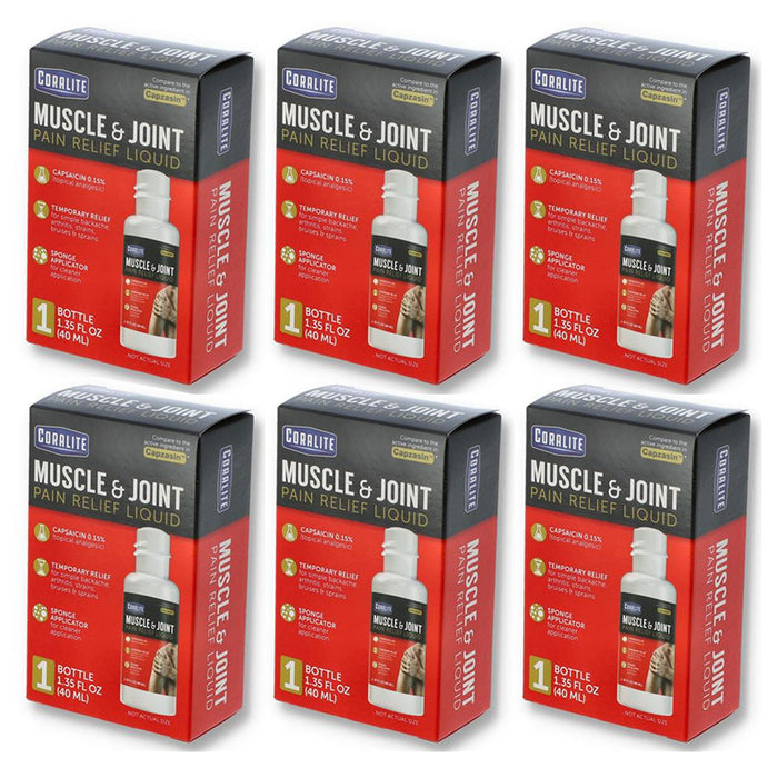 6 Pk Capsaicin Pain Relief Liquid Muscle Joint Topical Analgesic Backache Strain