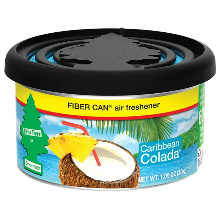 2 Little Trees Fiber Can Caribbean Colada Scent Air Freshener Home Aroma Therapy