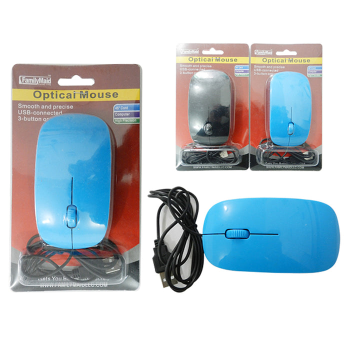 1 Wired Basic Optical Mouse USB Scroll Wheel Mice Laptop Computer PC Desktop New