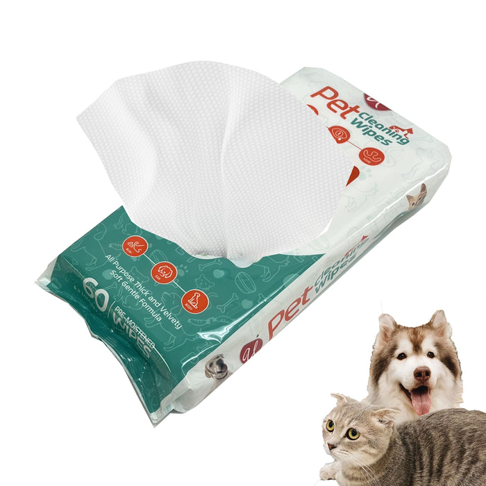 2 Pk Dog Grooming Wipes Deodorize Hypoallergenic Pet Cat Cleaning Dry Bath 120ct