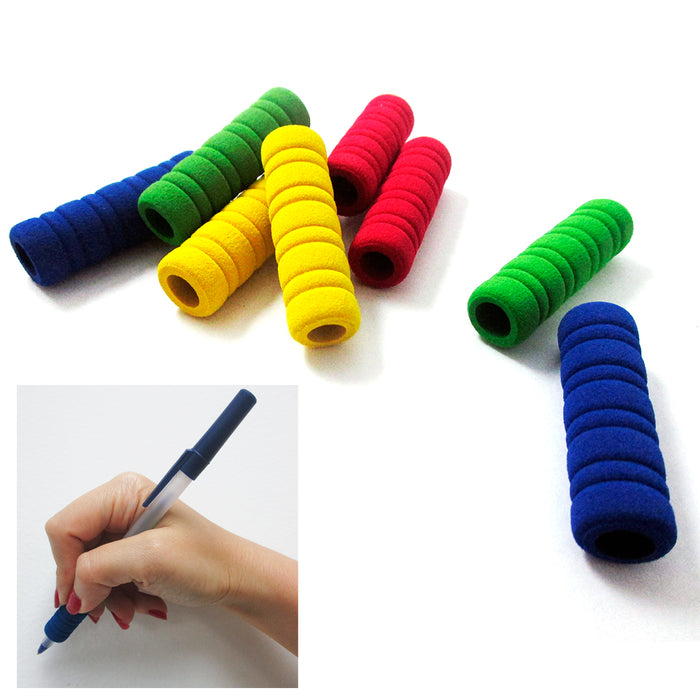 8Pk Groovy Foam Pencil Grips Pen Comfort Soft Sponge Children School Handwriting