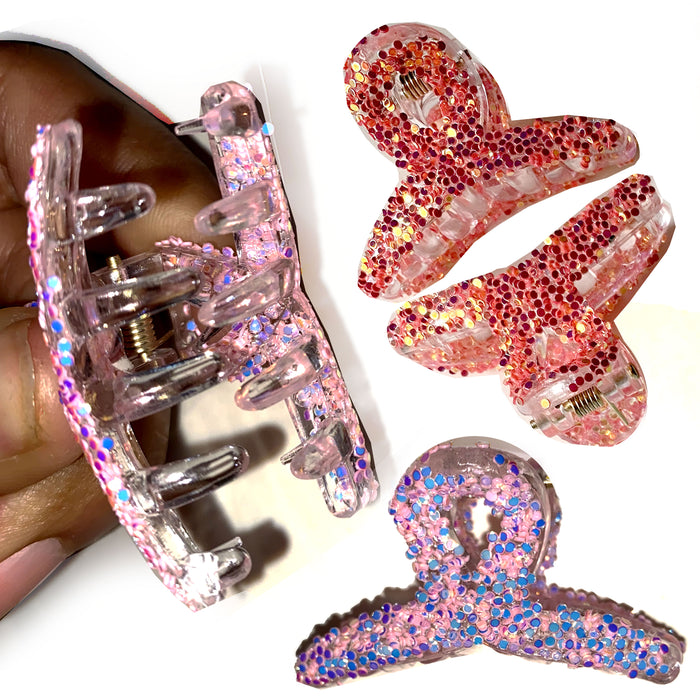 20 Pc Girls Glitter Mini Hair Claw Clips Jaw Clamps Hairpin Multicolor Barrettes