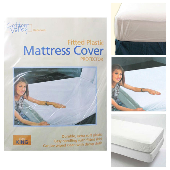 12 Pc Lot King Size Fitted Mattress Cover Vinyl Waterproof Bug Allergy Protector
