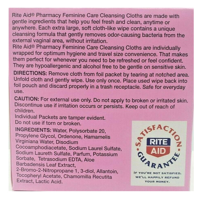 96 Ct Feminine Wipes Sensitive Gentle Cleansing Cloths Soft Premoistened Sealed