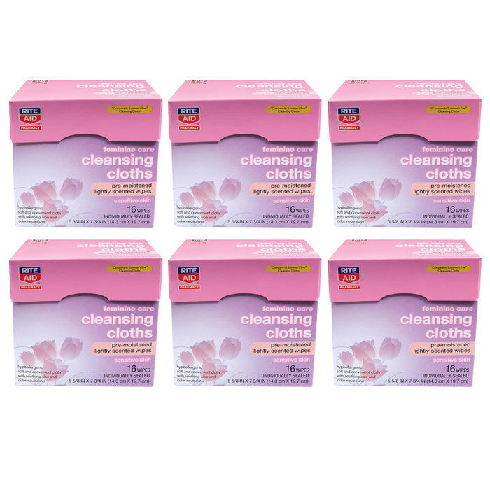 96 Ct Feminine Wipes Sensitive Gentle Cleansing Cloths Soft Premoistened Sealed