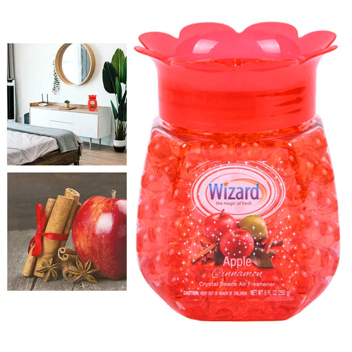 6 Pc Wizard Apple Cinnamon Scent Air Freshener Crystal Beads Eliminate Odors 9oz