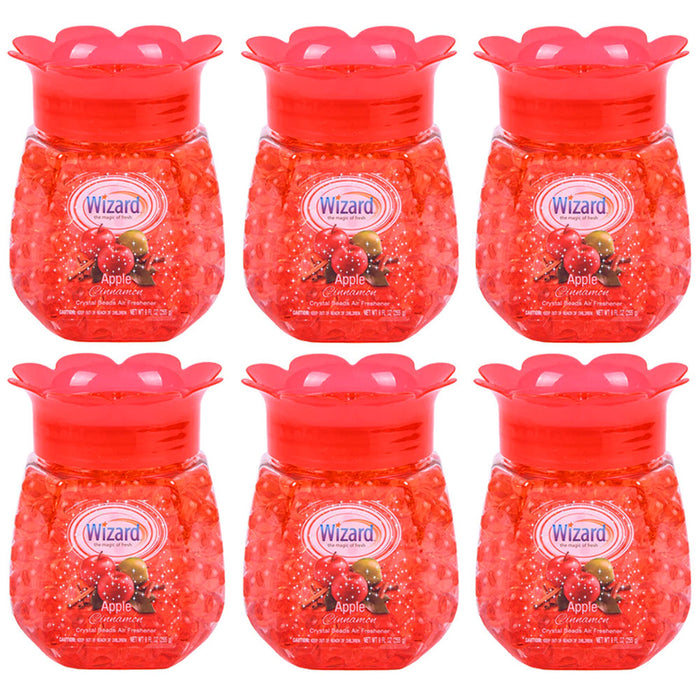 6 Pc Wizard Apple Cinnamon Scent Air Freshener Crystal Beads Eliminate Odors 9oz