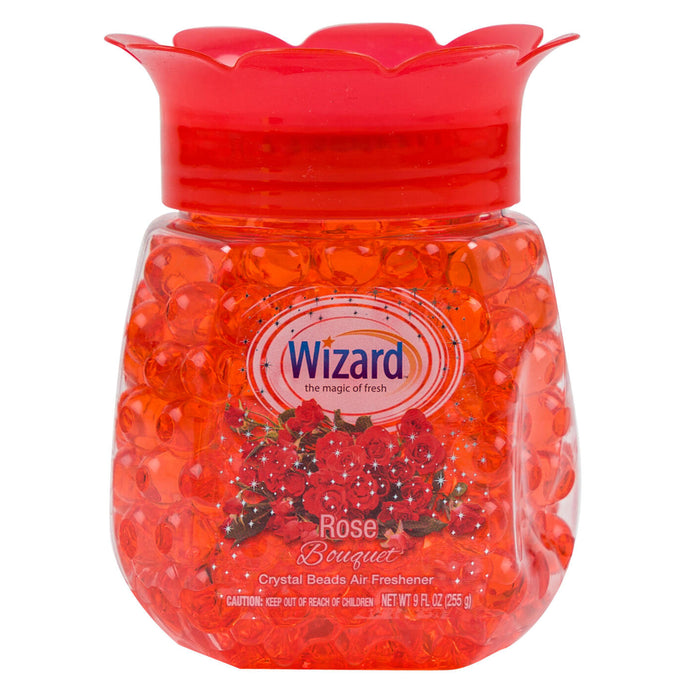 4 Pc Wizard Air Freshener Rose Bouquet Scent Crystal Gel Beads Home Bathroom 9oz