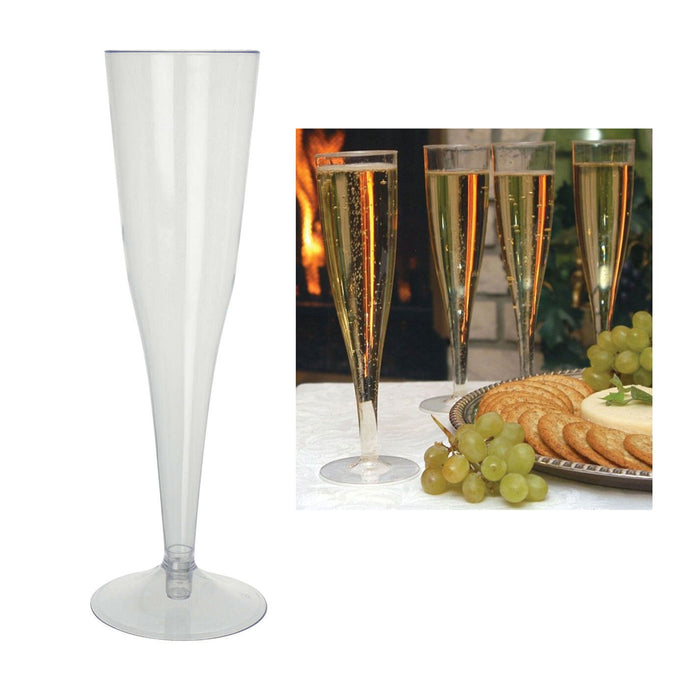 48 Disposable Wine Glasses Plastic Champagne Flutes Mimosa Cups Party Decor 6oz