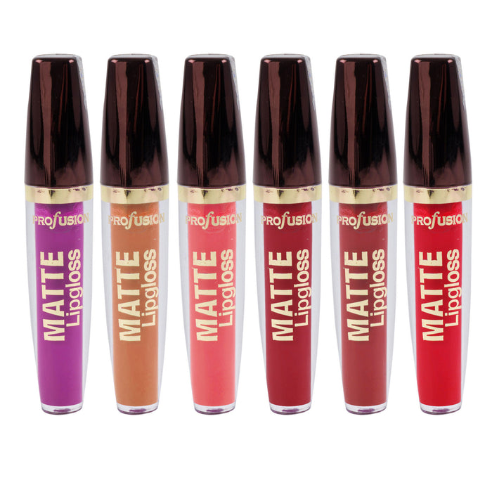 6 Pc Assorted Matte Lip Gloss Lipstick Bold Colors Cream Beauty Cosmetics 0.21oz