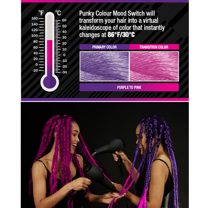 1 Pk Hair Dye Punky Colour Mood Switch Purple to Pink Temporary Coloring Rinse