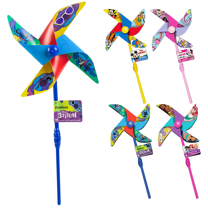 12 Disney Character Pinwheels Kid Party Favor Windmill Spinner Garden Yard Decor