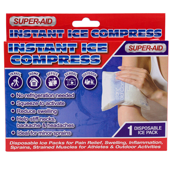 2 Pk Instant Ice Pack Cold Compress Disposable for Sprains Swelling Relief