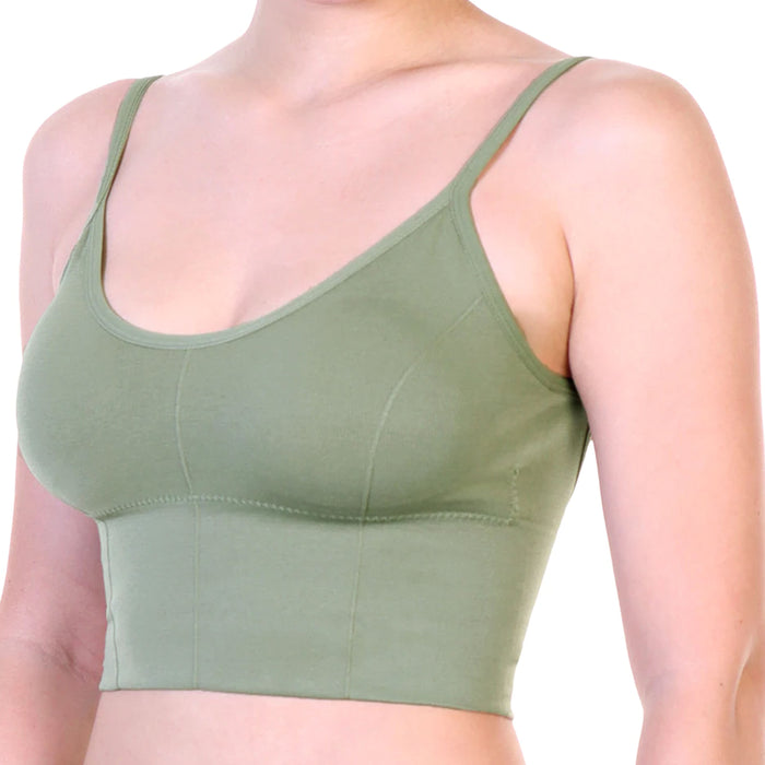 6 Womens Wireless Bralette Padded Bra Seamless Crop Top Low Back Adjustable L-XL