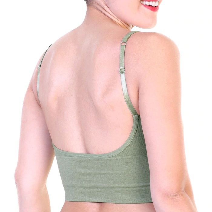 3PC Women Bra Padded Bralette Wireless Low Back Adjustable Straps Sports Gym L/XL