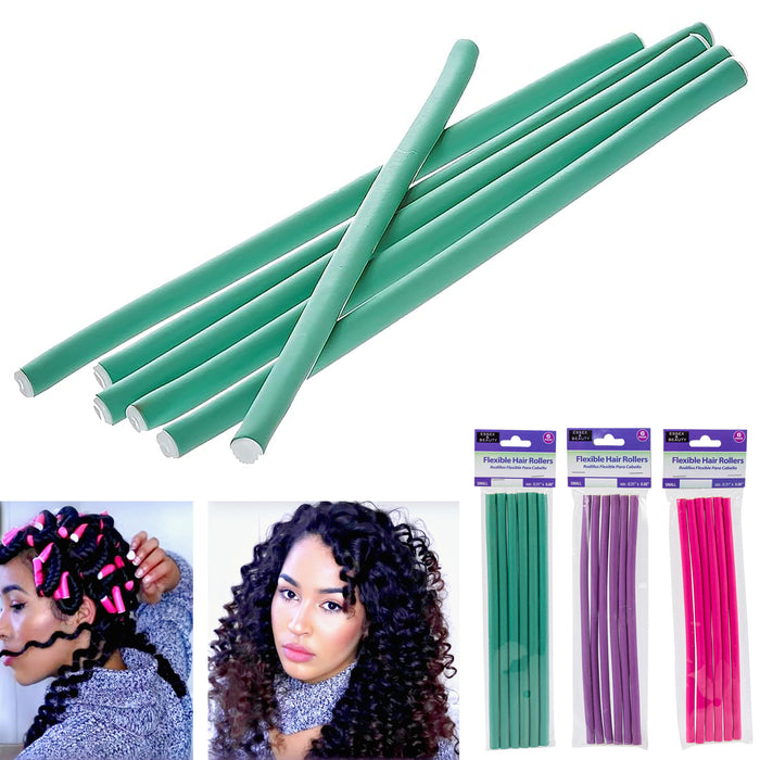 96 Pc Long Slim Bendy Hair Rollers Foam Flexi Perm Rods Curlers Salon Curl Small