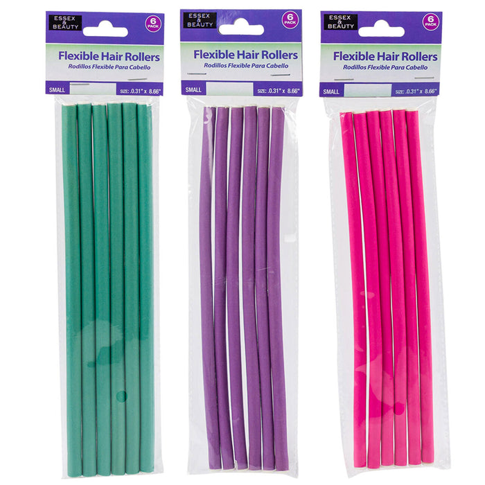 96 Pc Long Slim Bendy Hair Rollers Foam Flexi Perm Rods Curlers Salon Curl Small