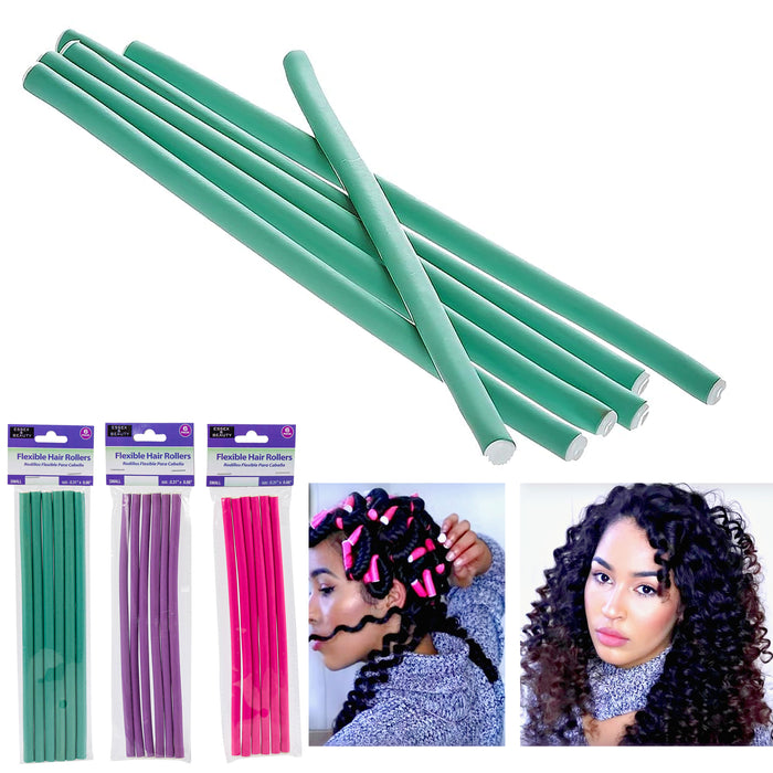 96 Pc Long Slim Bendy Hair Rollers Foam Flexi Perm Rods Curlers Salon Curl Small